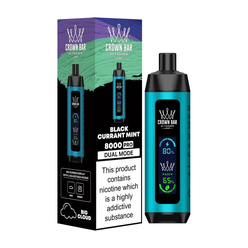 Crown Bar 8000 Pro Dual Mode Black Currant Mint 50mg