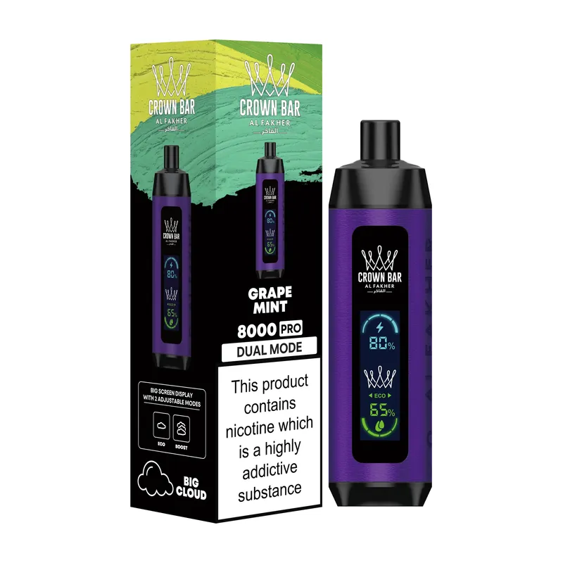 Crown Bar 8000 Pro Dual Mode Grape Mint 50mg