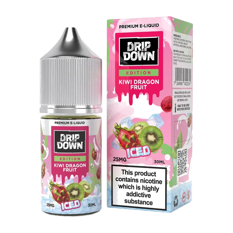 Drip Down Edition Kiwi Dragon Fruit Ice 30ml nic salt bottle