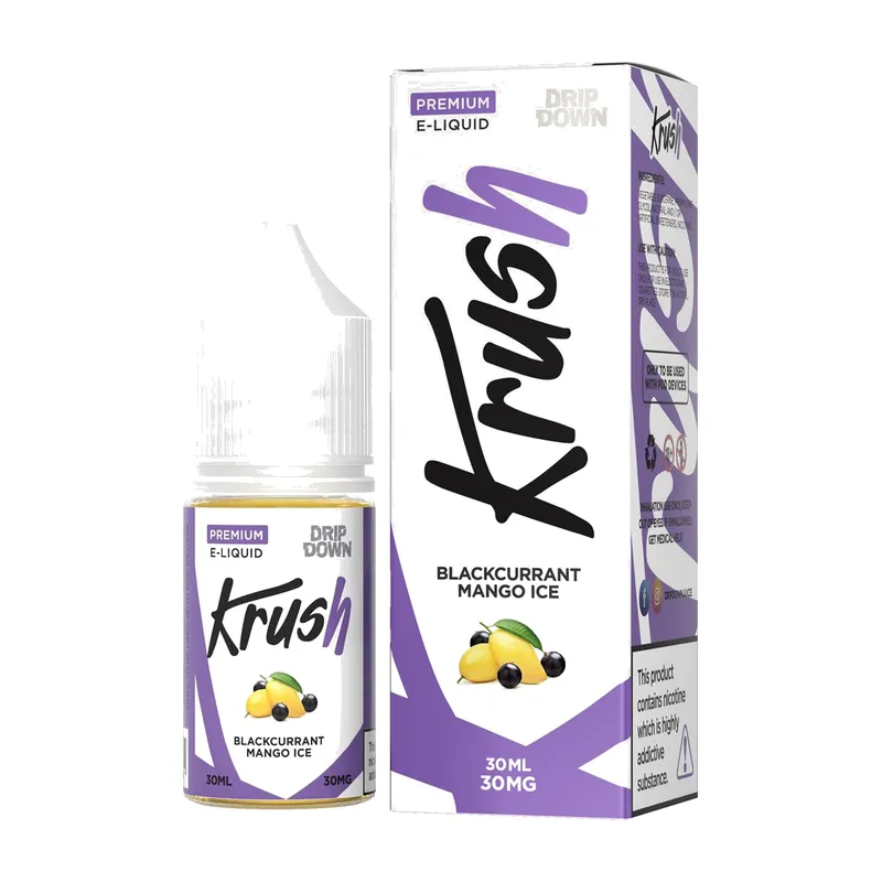 Drip Down Krush Blackcurrant Mango Ice 30ml nic salt bottle