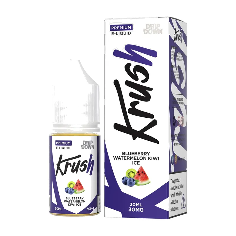 Drip Down Krush Blueberry Watermelon Kiwi Ice 30ml nic salt bottle