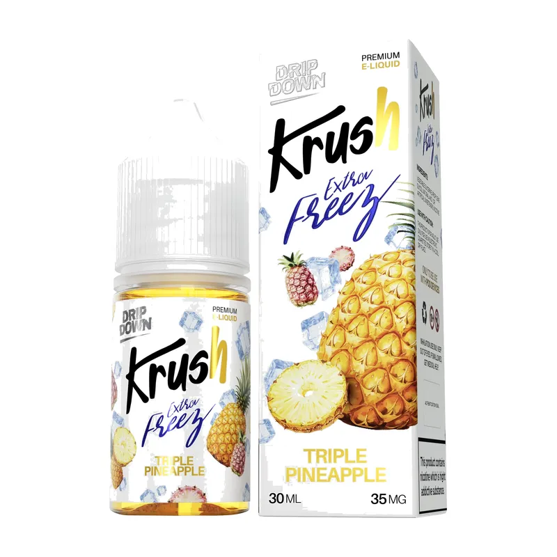 Drip Down Krush Triple Pineapple Extra Freeze 30ml nic salt bottle