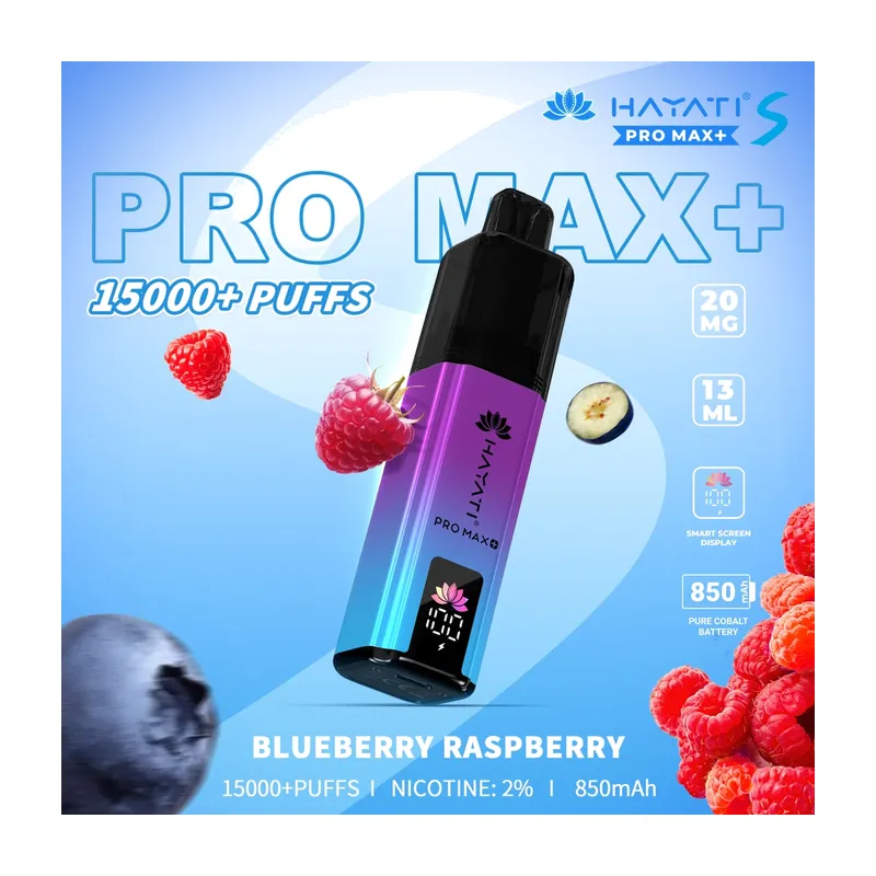 Hayati Pro Maxplus Blueberry Raspberry 15000 Puffs 20mg