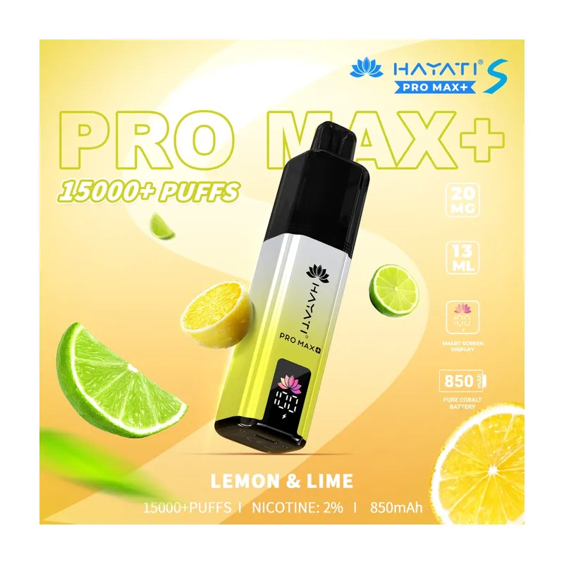 Hayati Pro Maxplus Lemon Lime 15000 Puffs 20mg