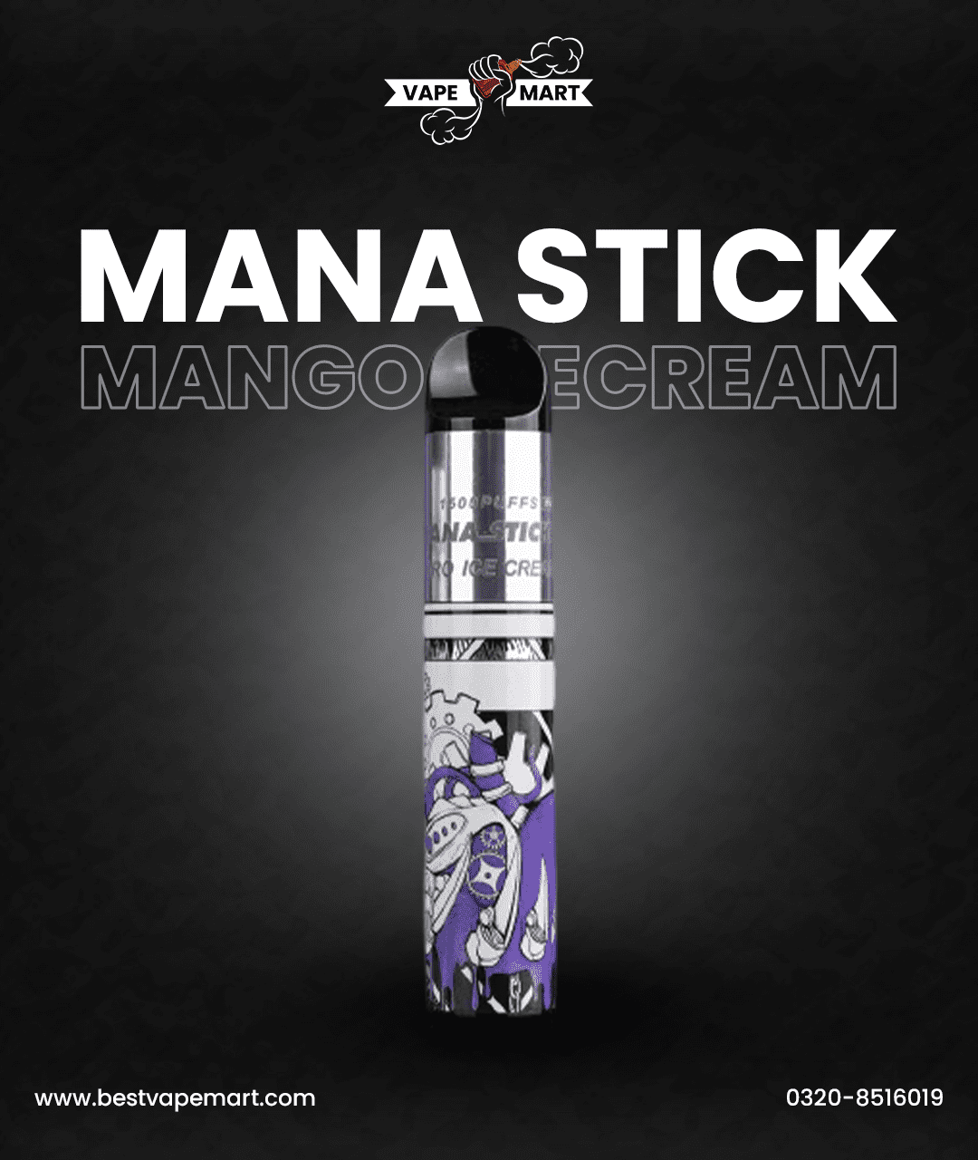Mana Stick Pro 1500 Puffs Mango Ice Cream