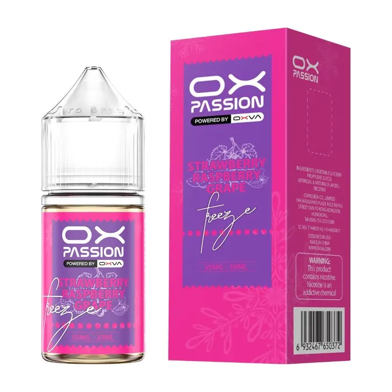 OX Passion Strawberry Raspberry Grape Freeze 30ml 35mg Nic Salt