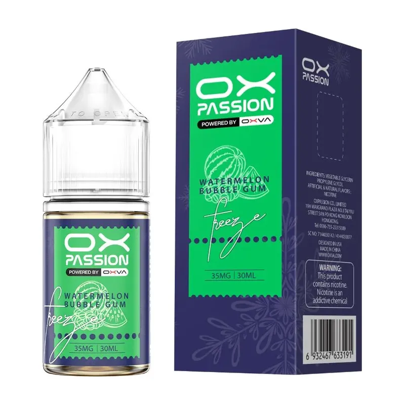 OX Passion Watermelon Bubble Gum Freeze 30ml 55mg Nic Salt