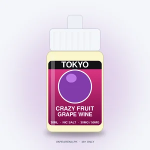 Tokyo Crazy Fruit Grape Wine 30ml nicotine salt e-liquid bottle