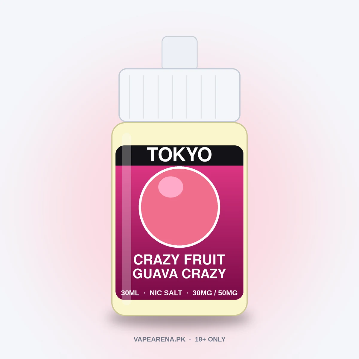 Tokyo Crazy Fruit Guava Crazy 30ml nicotine salt e-liquid bottle