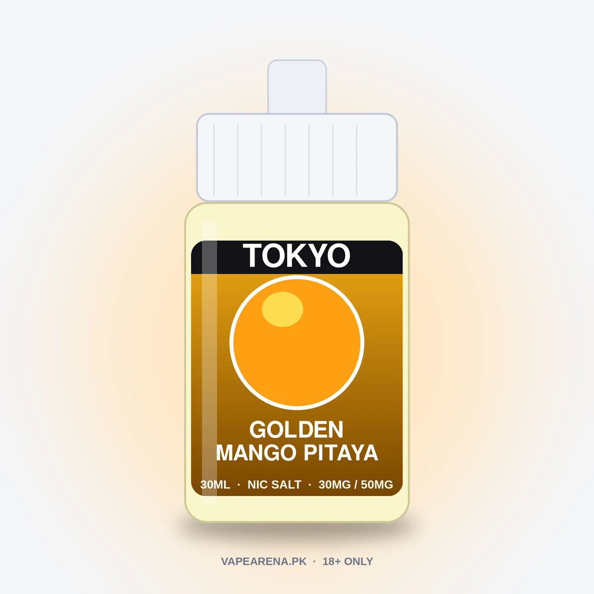 Tokyo Golden Mango Pitaya 30ml nicotine salt e-liquid bottle
