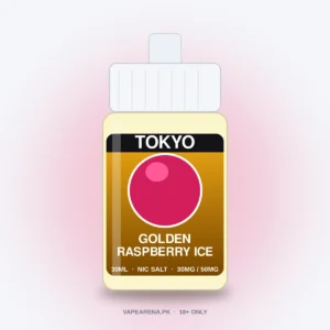 Tokyo Golden Raspberry Ice 30ml nicotine salt e-liquid bottle