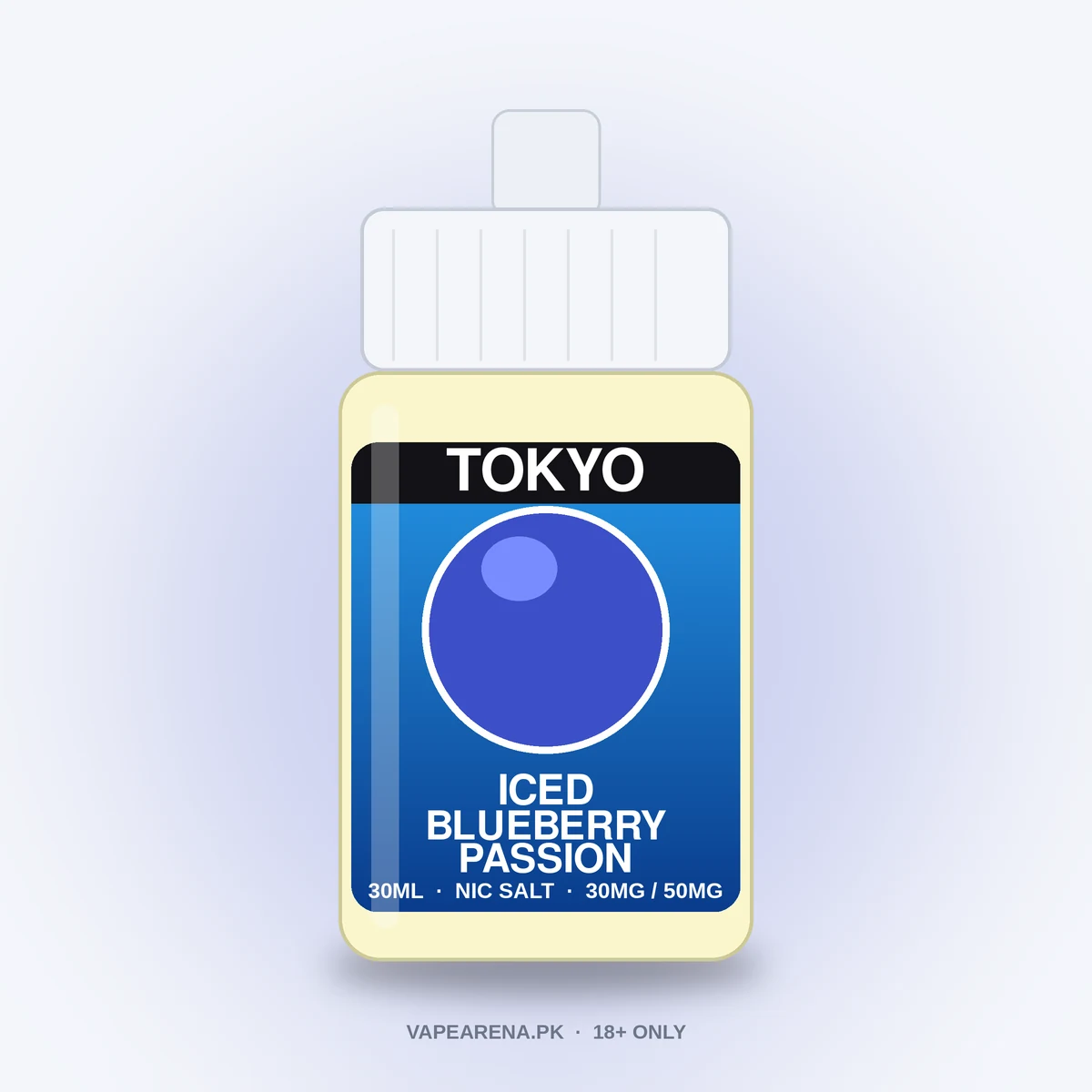 Tokyo Iced Blueberry Passion 30ml nicotine salt e-liquid bottle