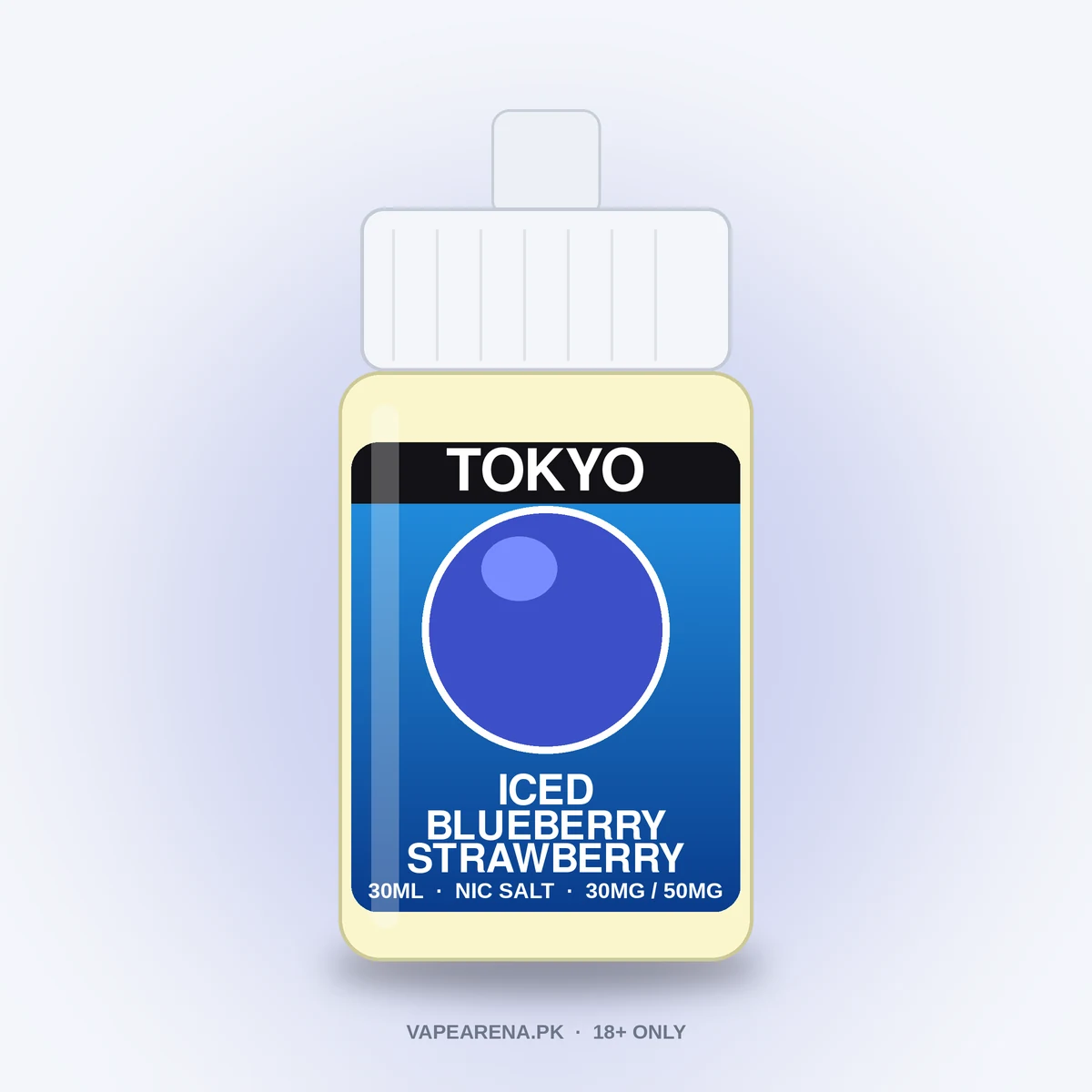 Tokyo Iced Blueberry Strawberry 30ml nicotine salt e-liquid bottle
