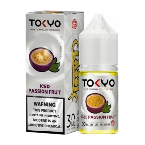 Tokyo Iced Passion Fruit 30ml nicotine salt e-liquid bottle