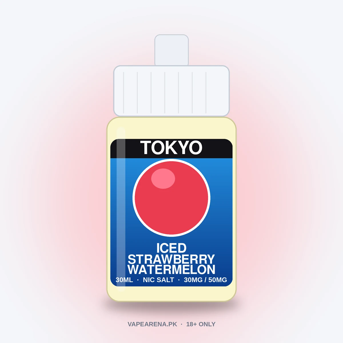 Tokyo Iced Strawberry Watermelon 30ml nicotine salt e-liquid bottle