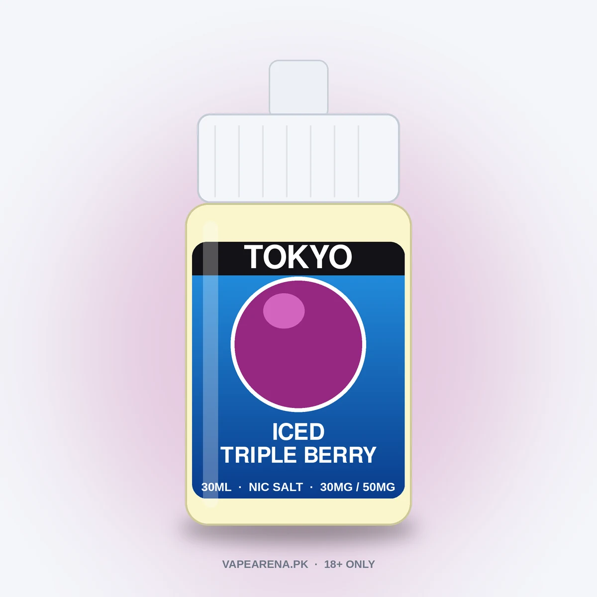 Tokyo Iced Triple Berry 30ml nicotine salt e-liquid bottle