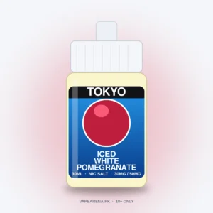 Tokyo Iced White Pomegranate 30ml nicotine salt e-liquid bottle