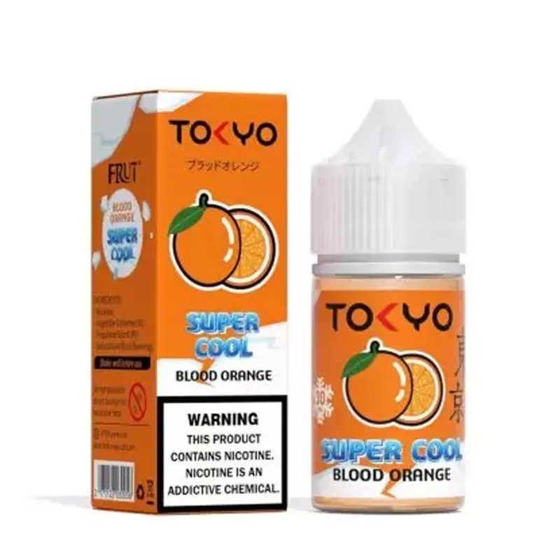 Tokyo Super Cool Blood Orange 30ml nicotine salt e-liquid bottle