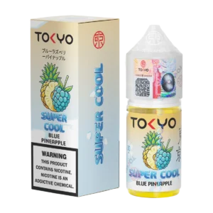 Tokyo Super Cool Blue Pineapple 30ml nicotine salt e-liquid bottle