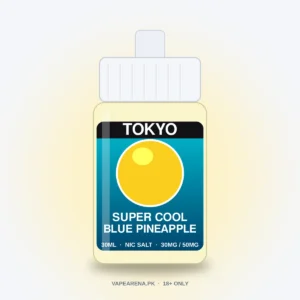 Tokyo Super Cool Blue Pineapple 30ml nicotine salt e-liquid bottle