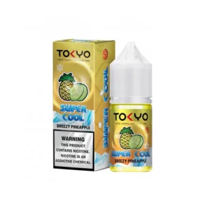 Tokyo Super Cool Breezy Pineapple 30ml nicotine salt e-liquid bottle