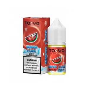 Tokyo Super Cool Burst Watermelon 30ml nicotine salt e-liquid bottle