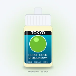 Tokyo Super Cool Dragon Kiwi 30ml nicotine salt e-liquid bottle