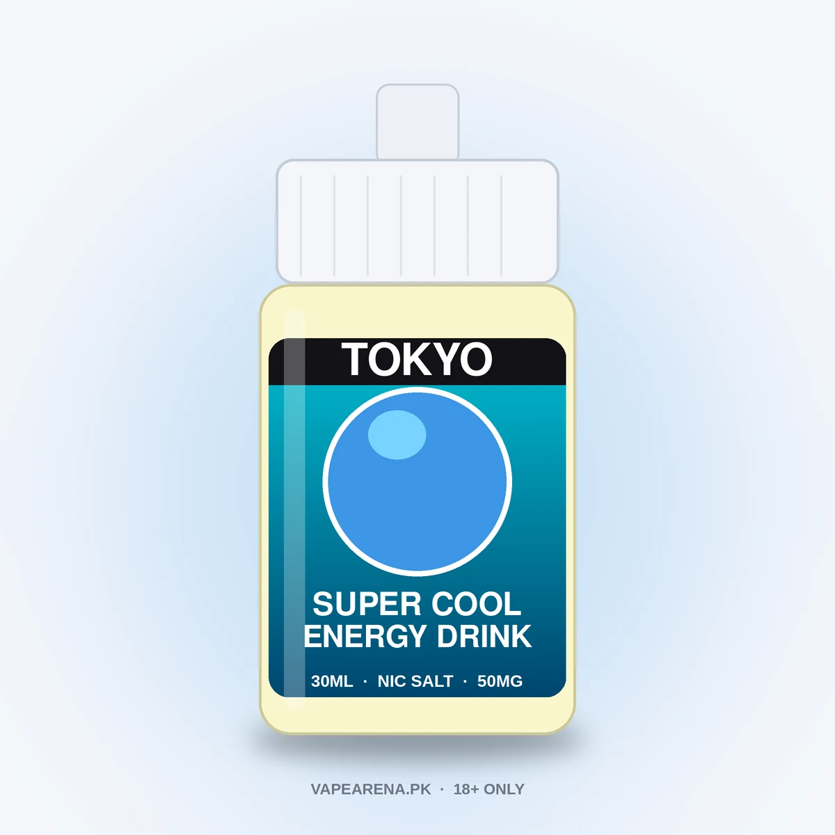 Tokyo Super Cool Energy Drink 30ml nicotine salt e-liquid bottle
