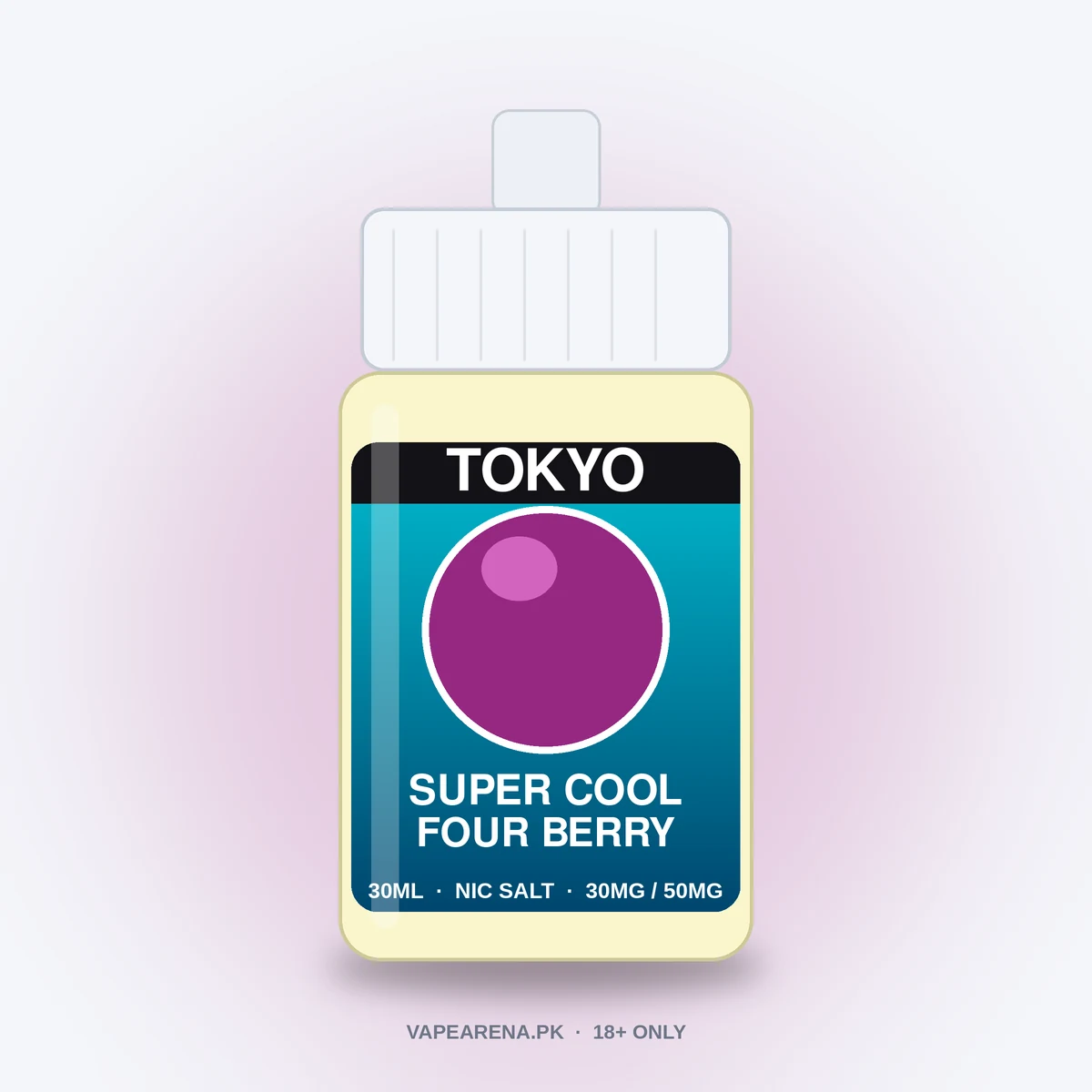 Tokyo Super Cool Four Berry 30ml nicotine salt e-liquid bottle