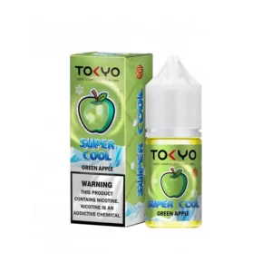 Tokyo Super Cool Green Apple 30ml nicotine salt e-liquid bottle