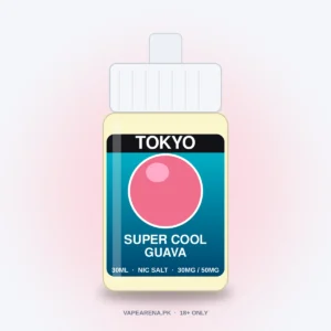Tokyo Super Cool Guava 30ml nicotine salt e-liquid bottle
