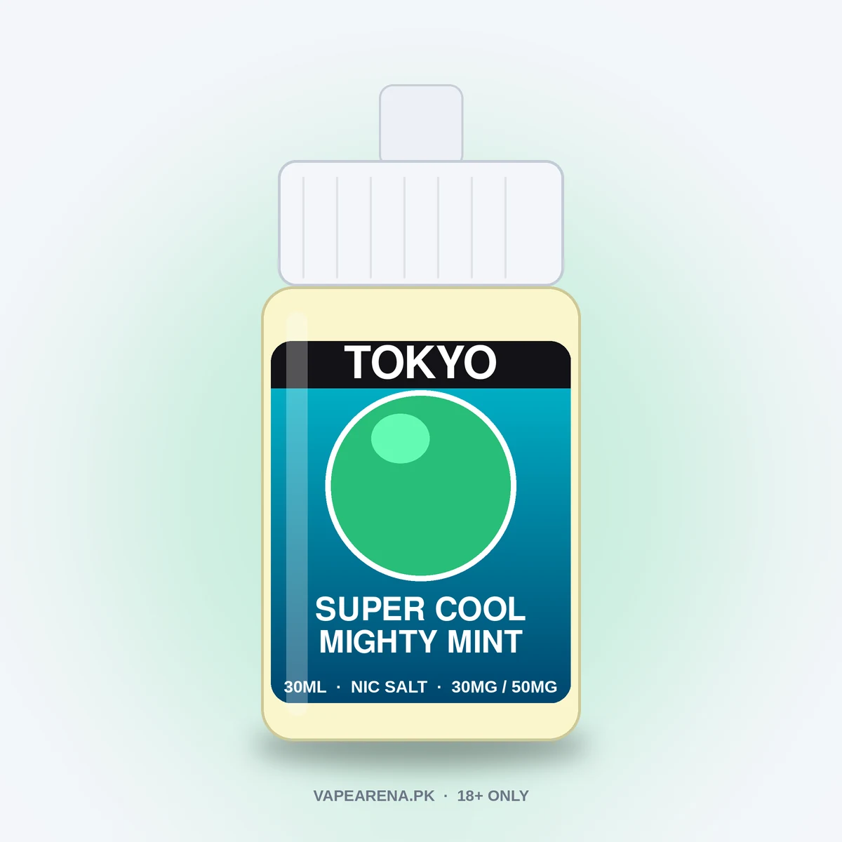 Tokyo Super Cool Mighty Mint 30ml nicotine salt e-liquid bottle