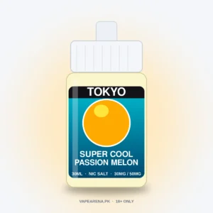 Tokyo Super Cool Passion Melon 30ml nicotine salt e-liquid bottle
