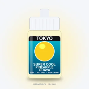 Tokyo Super Cool Pineapple Guava 30ml nicotine salt e-liquid bottle