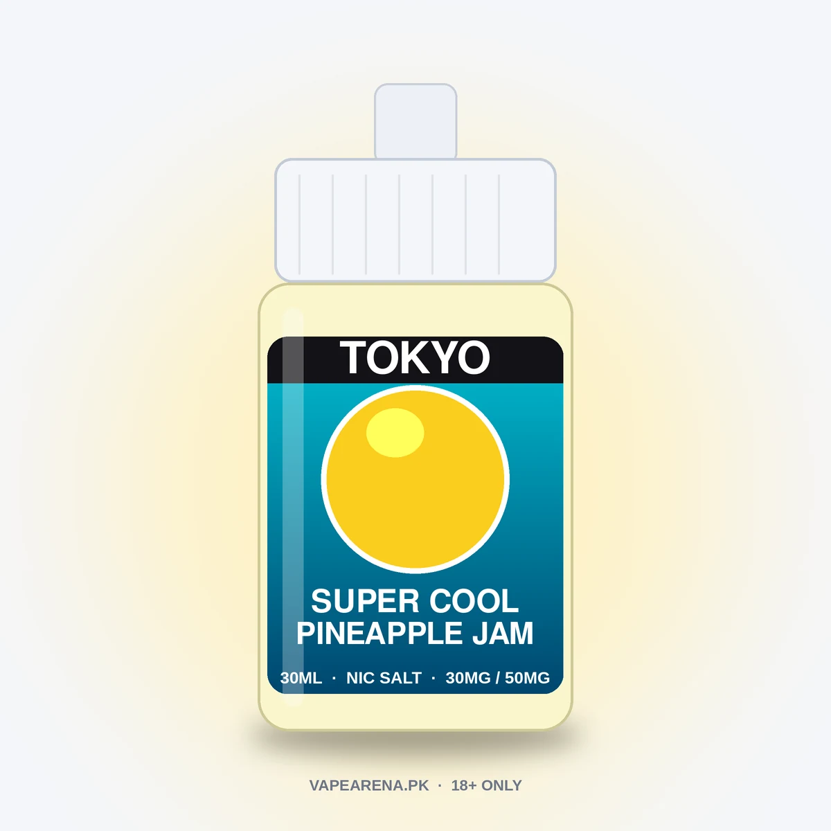 Tokyo Super Cool Pineapple Jam 30ml nicotine salt e-liquid bottle