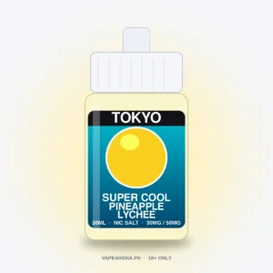 Tokyo Super Cool Pineapple Lychee 30ml nicotine salt e-liquid bottle