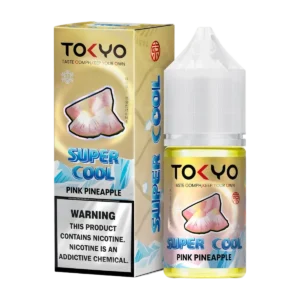 Tokyo Super Cool Pink Pineapple 30ml nicotine salt e-liquid bottle