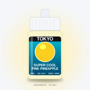 Tokyo Super Cool Pink Pineapple 30ml nicotine salt e-liquid bottle