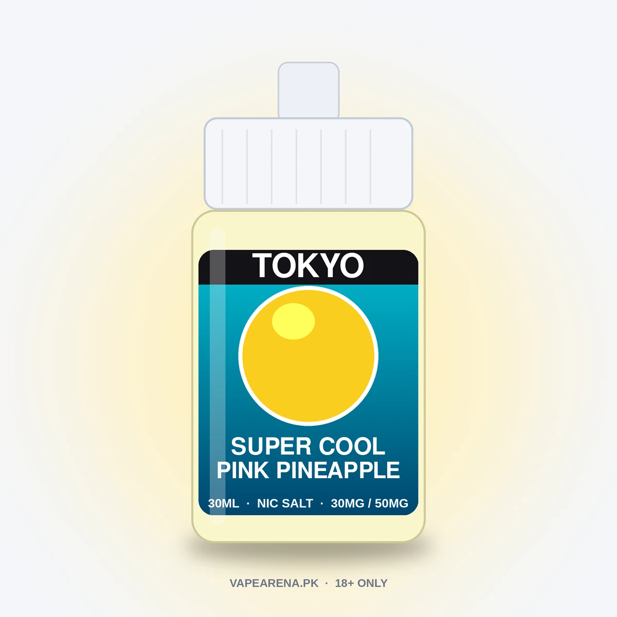 Tokyo Super Cool Pink Pineapple 30ml nicotine salt e-liquid bottle