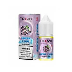 Tokyo Super Cool Rose Grape 30ml nicotine salt e-liquid bottle