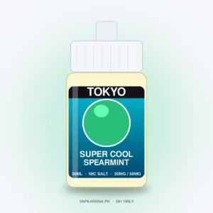 Tokyo Super Cool Spearmint 30ml nicotine salt e-liquid bottle