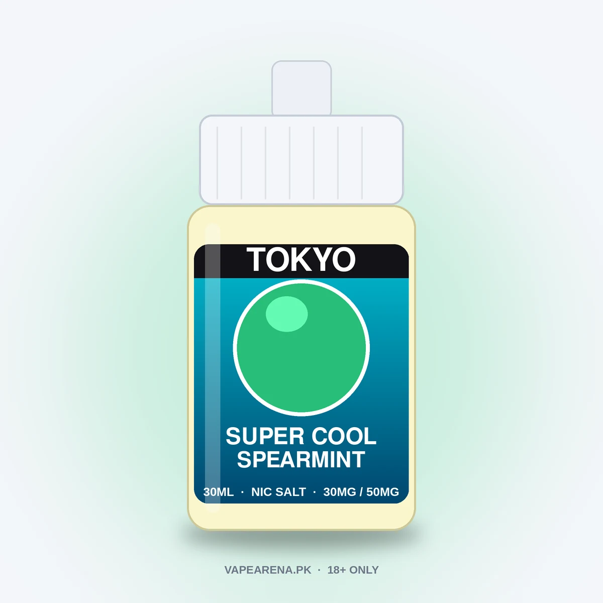 Tokyo Super Cool Spearmint 30ml nicotine salt e-liquid bottle