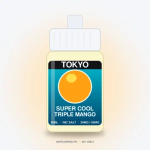 Tokyo Super Cool Triple Mango 30ml nicotine salt e-liquid bottle