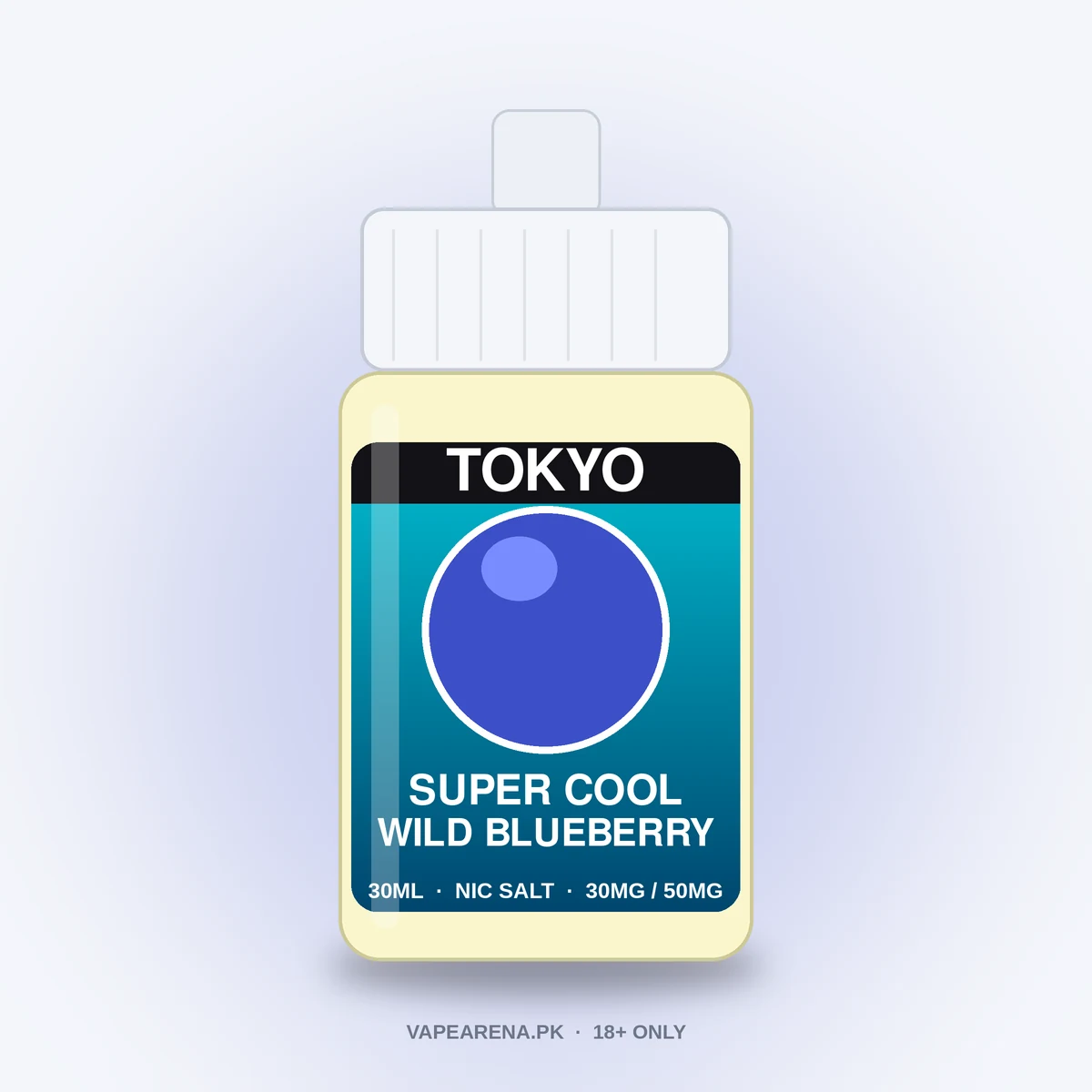 Tokyo Super Cool Wild Blueberry 30ml nicotine salt e-liquid bottle