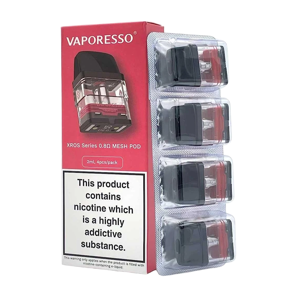 VAPORESSO XROS REPLACEMENT PODS – 0.8 OHMS 2ml & 3ml